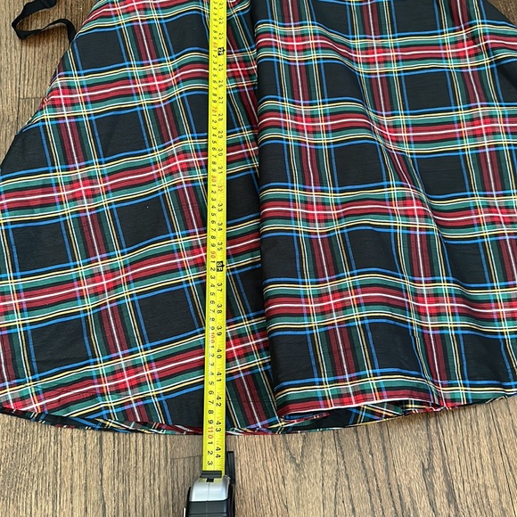 NWT Women’s Plaid Zipper Side and Button Down Back A Line Skater Dress Size 10 - Picture 9 of 10